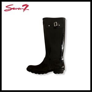 Seven for all Mankind British Girl Black Rubber Rain boots